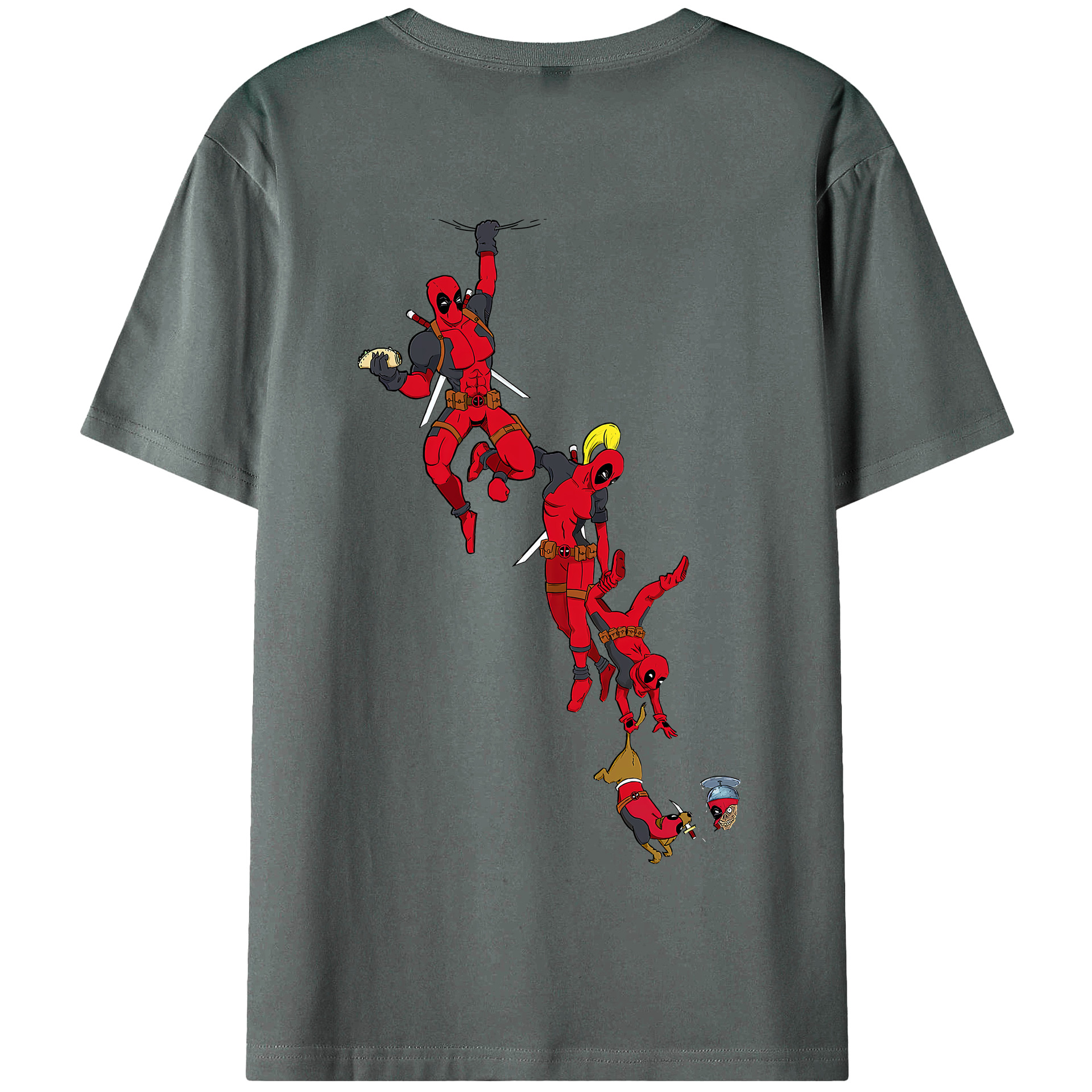 （画像用） Deadpool デッドプール 綿100％半袖Tシャツ（背面プリント）